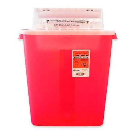 Covidien 3-Gallon SharpStar„¢ In-Room„¢ Sharps Container, Transparent Red